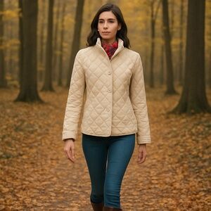 Ralph Lauren Warm Beige Quilted Fall Jacket - Size S 🍂🍁